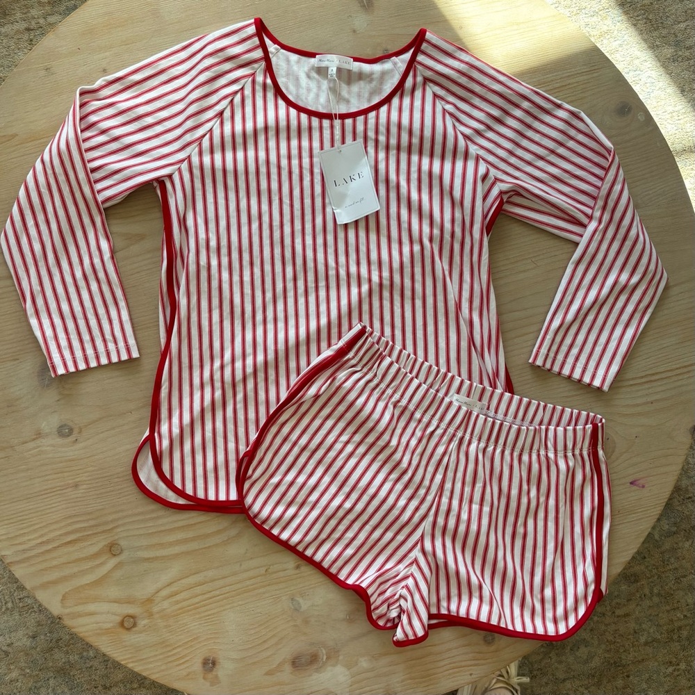 LAKE striped pajama set NWT